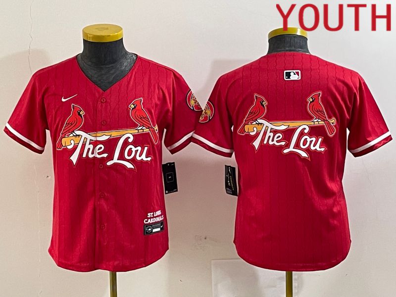 Youth St.Louis Cardinals Blank Red City Edition 2024 Nike MLB Jersey style 2->youth mlb jersey->Youth Jersey